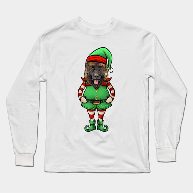 German Shepherd Christmas Elf Long Sleeve T-Shirt by whyitsme